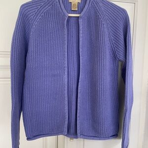 Womens L Sweater 100% Cotton Knit Jacket Blazer High Quality Cotton Ginny NICE!